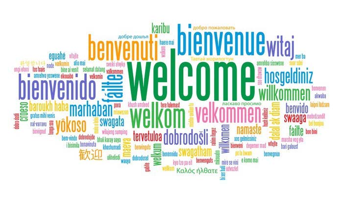 "WELCOME" Tag Cloud (customer service greetings home smile card)